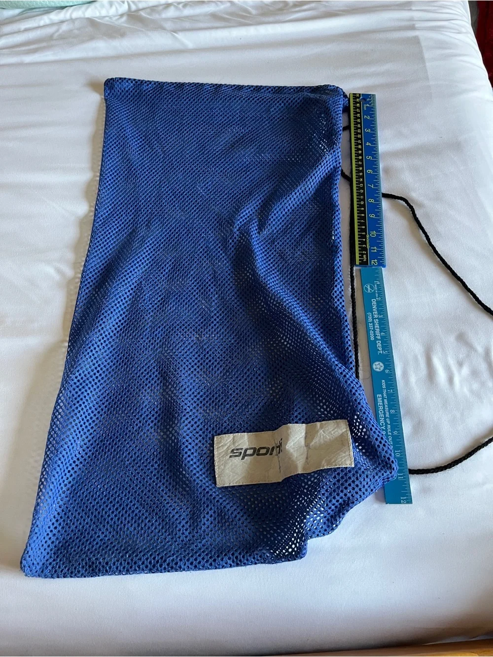 Sporti Blue Mesh Drawstring Swim Gear Bag Backpack 14x28 Wet/Dry Travel Sack